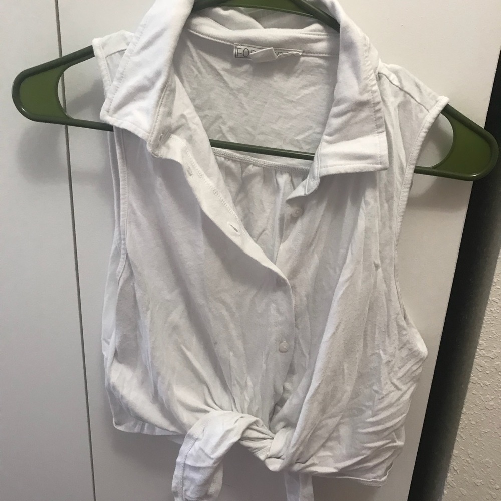 White button down crop top size m